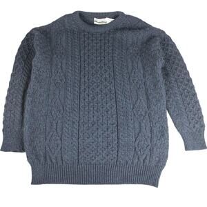 Aran Crafts Cable Knit Sweater Mens XL Ireland Made 100% Wool Chunky Knit